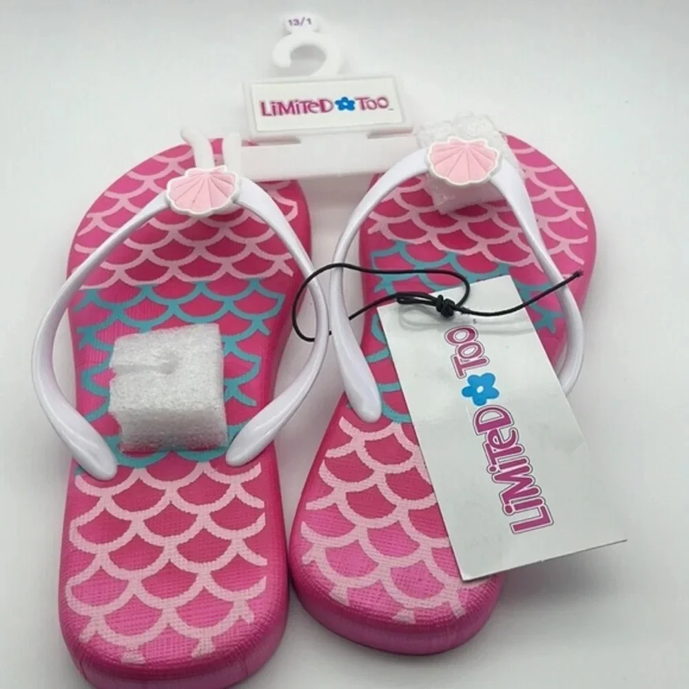 LIMITED TOO Flip Flop Sandal, Kid’s, PINK, Size 13/1, NWT - Picture 8 of 11